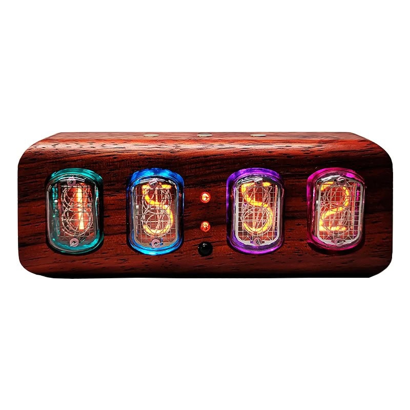 horloge-nixie-en-bois-massif-1 Reloj Nixie de Madera Maciza – Image 1