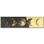 Póster Fases Lunares en Relieve Dorado
