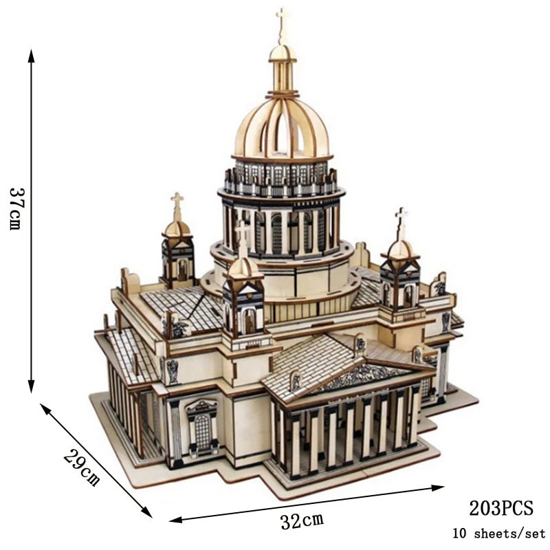 puzzle-3d-cathedrale-saint-isaac-1 Puzzle 3D Catedral de San Isaac – Image 1