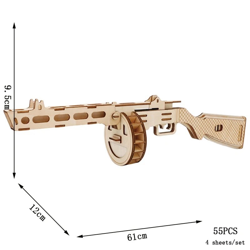 puzzle-3d-pistolet-ppsh-41-1 Puzzle 3D Pistola Ametralladora PPSh-41 – Image 1