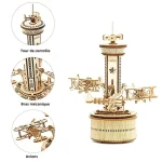 Puzzle 3D Torre de Aviación Mecánica en Madera – Image 7
