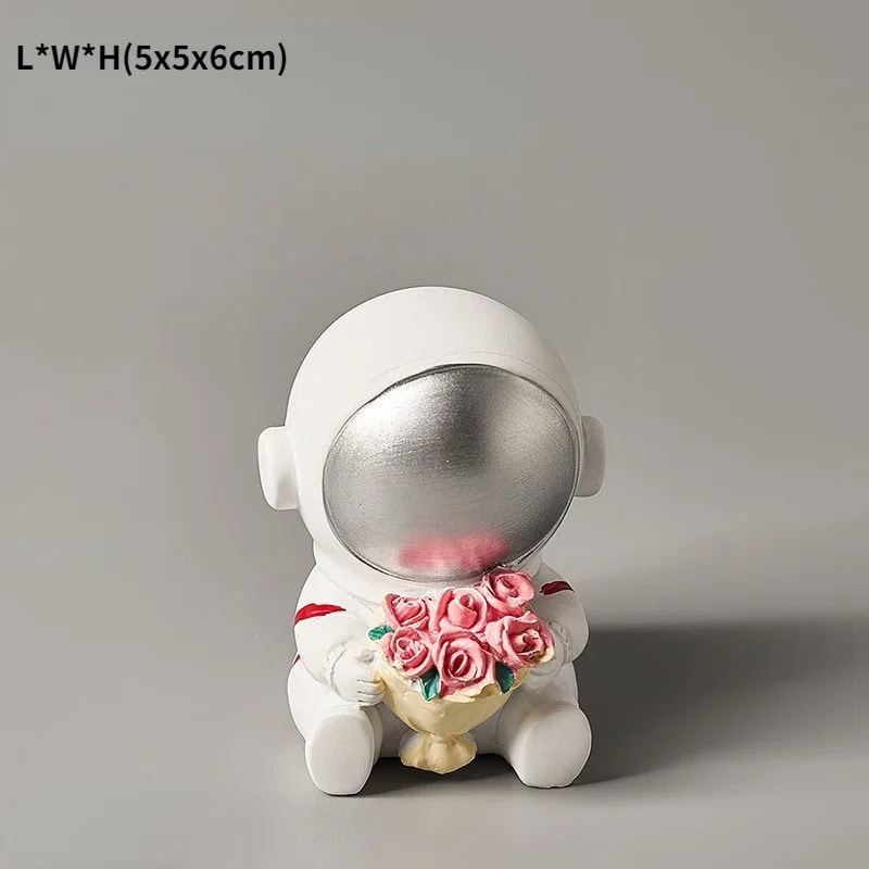 figurine-astronaute-avec-bouquet-1 Figura Astronauta con Ramo de Flores – Image 1