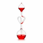 Pipette à liquide avec liquide rouge, objet de décoration scientifique en verre, parfait pour une décoration de bureau ou un espace dédié à la science.
