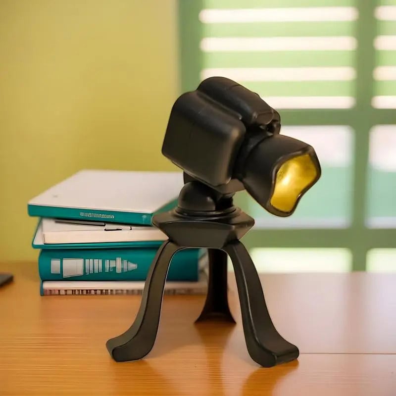 lampe-a-poser-originale-en-forme-de-camera-1 Lámpara de mesa original con forma de cámara de fotos – Image 1