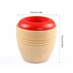 Vase en bois avec intérieur rouge, décoration de style scientifique ou industriel, idéal pour la décoration intérieure ou comme objet de collection.