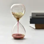 Reloj de arena con purpurina