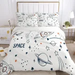 Funda nórdica blanca espacial