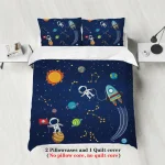 Funda nórdica espacial con planetas para cama de matrimonio – Image 2