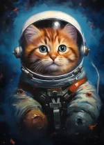 Cuadro astronauta gato