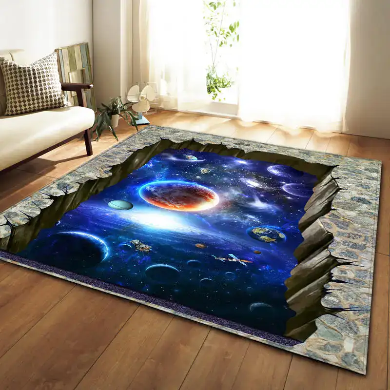 tapis-bleu-galaxie-3d-1 Alfombra Galaxia 3D Azul – Image 1