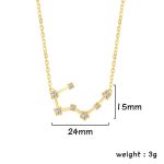 Collier avec pendentif constellation en or orné de diamants, mesurant 24mm de large et 15mm de haut, poids 3g, parfait pour une touche scientifique et élégante.