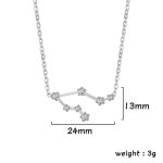 Collier en argent avec pendentif constellation représentant les étoiles, mesurant 24mm de large et 13mm de haut, poids léger de 3g, idéal pour les amateurs d'astronomie et de bijoux élégants.