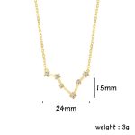 Collier en or avec pendentif en forme de constellation orné de diamants, mesurant 24mm de large et 15mm de haut, poids léger de 3g, idéal pour les amateurs de bijoux scientifiques et élégants.