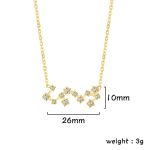 Collier délicat avec pendentif en forme de constellation, or 18 carats orné de diamants, longueur 26mm, poids 3g, parfait pour un style élégant et scientifique.