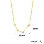 Collier en or avec 4 diamants, design inspiré d'éléments scientifiques, longueur 25mm, épaisseur 15mm, poids 3g, parfait pour un style sophistiqué et unique.