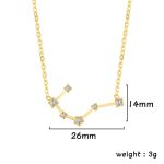 Collier élégant en or avec pendentif représentant une constellation de diamants, dimensions 26mm x 14mm, poids léger de 3g, parfait pour une touche sophistiquée.