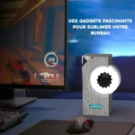 Porte-clés innovant avec engrenage noir, parfait pour décorer votre bureau ou offrir en cadeau. Design moderne et fonctionnel, idéal pour les amateurs de science et de gadgets originaux.