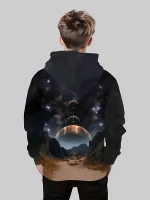 Vêtement pour enfant avec design d'espace et de planètes, idéal pour les amateurs d'astronomie et de science, apportant une touche d'univers à leur style.