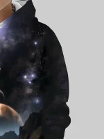 Veste à motif galaxie et espace, avec étoiles et planètes, idéale pour les amateurs d'astronomie et de décoration scientifique. Design unique et tendance pour un style cosmique.
