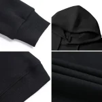 Vêtements en tissu noir, comprenant un sweat à capuche, un hoodie et un tissu en coton, parfaits pour un style décontracté et confortable.