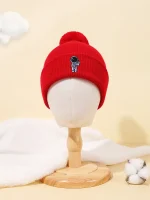 Bonnet rouge chaud avec logo d'astronaute, parfait pour les amateurs de science et d'astronomie.