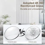 Porte en verre renforcé 4K HD, durable et incassable, idéale pour la décoration intérieure moderne. Comparaison entre verre trempé et verre ordinaire pour une sécurité optimale.
