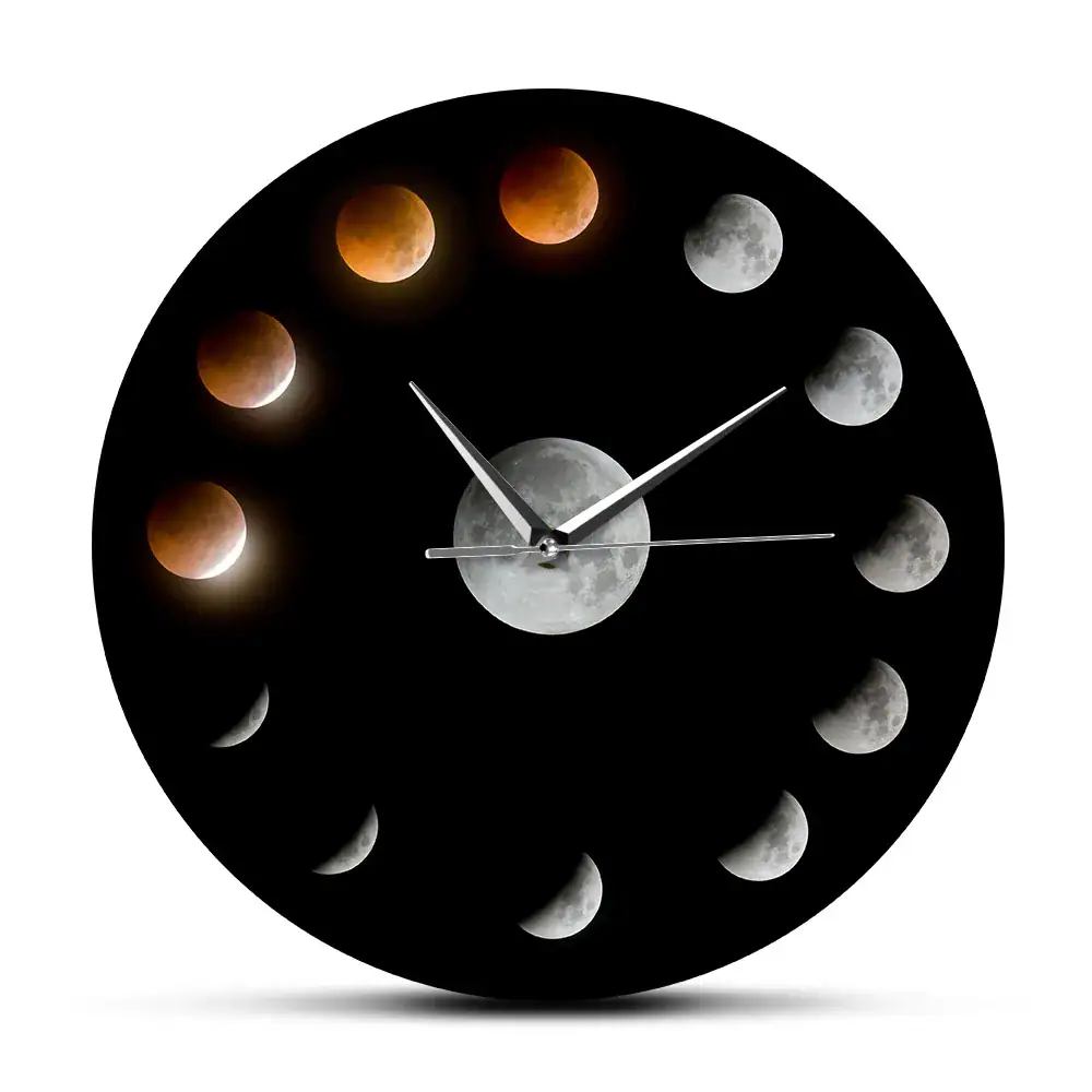 horloge-murale-originale-lune-1 Horloge murale représentant les différentes phases de la lune, avec un design moderne et élégant, idéale pour la décoration scientifique ou astronomique.