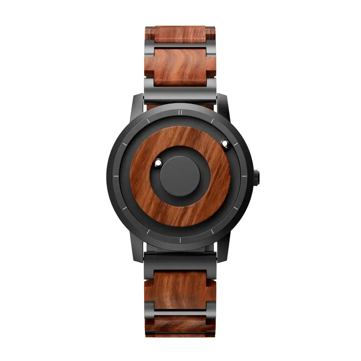 montre-bois-originale-1 Montre en bois et métal avec design moderne et sophistiqué, alliant matériaux naturels et finition élégante. Parfaite pour un style unique et écologique.