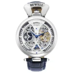 Montre skeleton automatique avec mouvement visible et design sophistiqué.