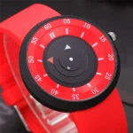 Une image d'un chronomètre ou d'un minuteur de couleur rouge avec des détails noirs, utilisé pour mesurer le temps.