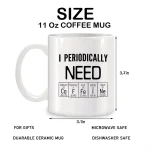 Mug de café de 11 oz avec design scientifique, parfait pour les amateurs de chimie, durable en céramique, sûr pour micro-ondes et lave-vaisselle, idéal comme cadeau.