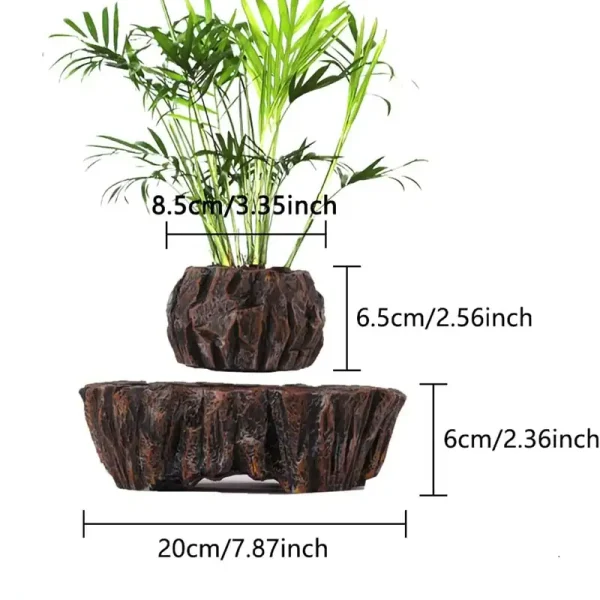 Balcon, intérieur ou bureau, plante artificielle en bois naturel.
