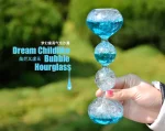 Objet scientifique en verre à bulles, décoration unique avec un design en forme de sablier, parfait pour la décoration intérieure ou comme cadeau original.