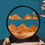 Montagne en verre avec décor naturel, paysage de montagnes et arbre en fleurs, décoration originale et éducative.