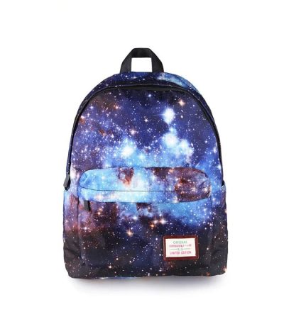 Sac à dos avec motif galaxie cosmique, design spacieux et tendance, idéal pour étudiants et amateurs d'astronomie, parfait pour transporter vos affaires avec style.