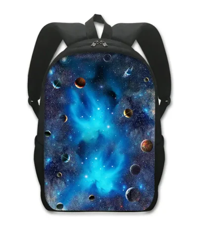 Sac à dos avec motif de l'univers et des planètes.