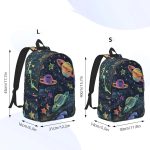 Baluchon scolaire avec motif planètes et étoiles dans l'espace.