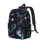 Sac à dos avec motif de l'univers et des planètes, idéal pour les amateurs d'astronomie et de décoration scientifique.