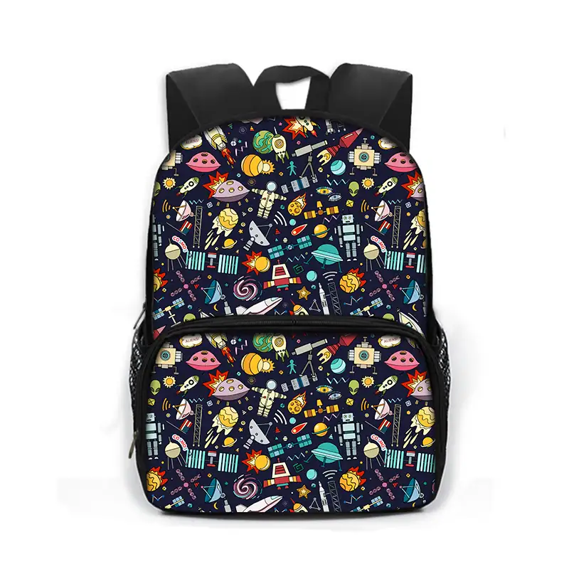 Sac à dos enfant avec design scientifique, idéal pour école ou activités ludiques.