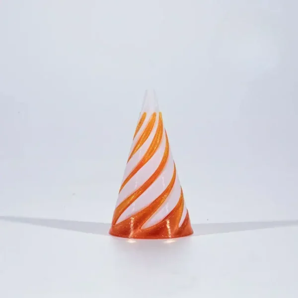 Bouchon de laboratoire en plastique avec rayures orange et blanches, utilisé pour la sécurité et la fermeture des contenants en laboratoire.