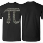 T-shirt noir avec design de chiffres et de codes informatiques en blanc, inspiré par la science et la technologie. Parfait pour les amateurs de sciences et de décoration geek.