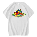 Rubik's Cube coloré flottant, illustration moderne et ludique.