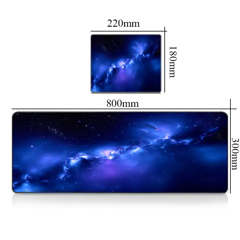 tapis-de-souris-nebuleuses-bleue-1 Décoration murale représentant une galaxie étoilée pour un intérieur moderne.
