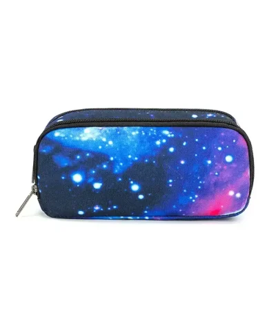 Pochette d'astronomie avec motif galaxie, idéale pour accessoires ou rangement, design coloré et inspirant, parfait pour les amateurs d'espace et de science.