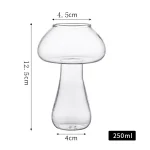 Vase en verre transparent de forme unique, idéal pour la décoration ou les expériences scientifiques, avec une capacité de 250 ml, dimensions 12,5 cm de hauteur, 4,5 cm de largeur en haut et 4 cm en b.