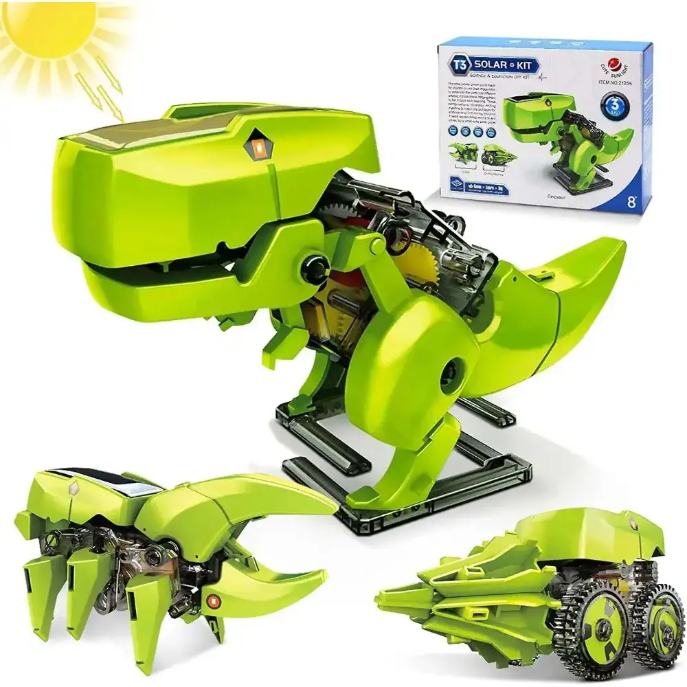 dinosaure-energie-solaire-3-en-1-1 Robot dinosaure solaire, jouet éducatif pour enfants, décoration scientifique innovante.