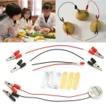 Kit d'expériences scientifiques pour étudiants, comprenant câbles, pinces et composants pour expériences électriques et chimiques.