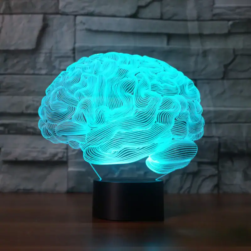 lampe-cerveau-illusion-3d-1 LED cerveau lumineux en 3D, décoration scientifique moderne et originale, idéal pour un bureau ou une chambre à thème scientifique.