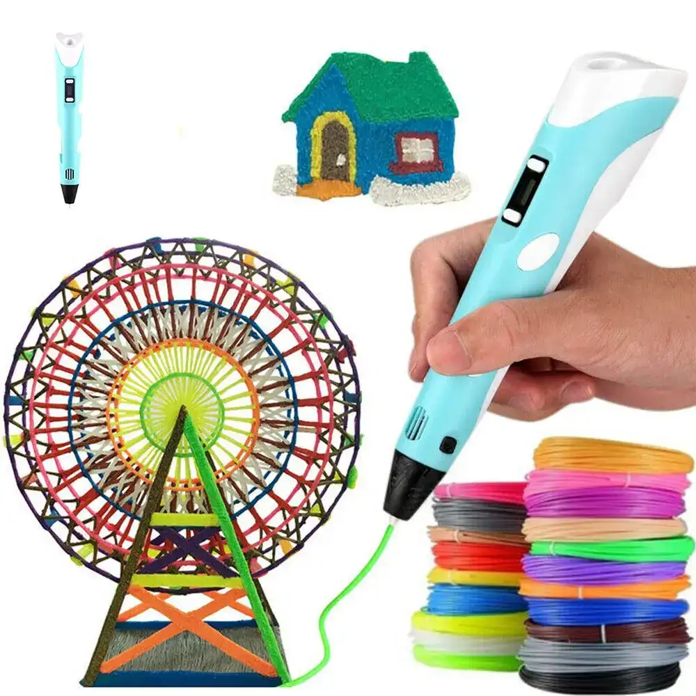 stylo-3d-enfant-1 Pince à dessin 3D innovante pour créer des œuvres d'art en utilisant des filaments colorés, idéale pour les projets créatifs et éducatifs.