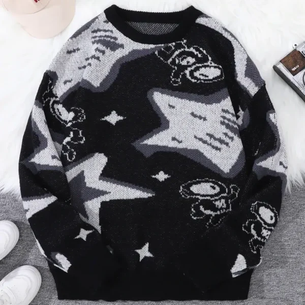 Pull scientifique à motifs d'astronomie et d'astres, parfait pour les amateurs de science et de décoration intérieure inspirée de l'univers.